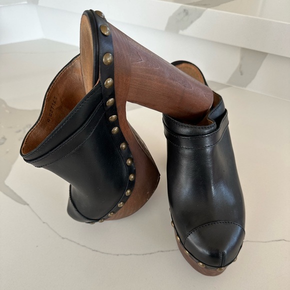 AUTH CHANEL Platform Clogs Mules Black 40/9 - Picture 6 of 8